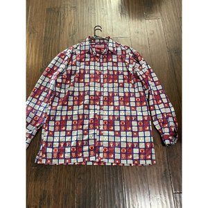 MoJeans Camp Shirt Long Sleeve Mens Gasmask BIO All Over Print 3XL Mens blue red